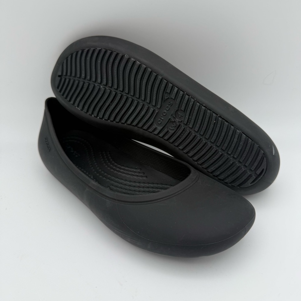 Big Kid Crocs Brooklyn Black Ballet Dance Dress Flat Shoes Sz 4 Women’s 2.5 Kids